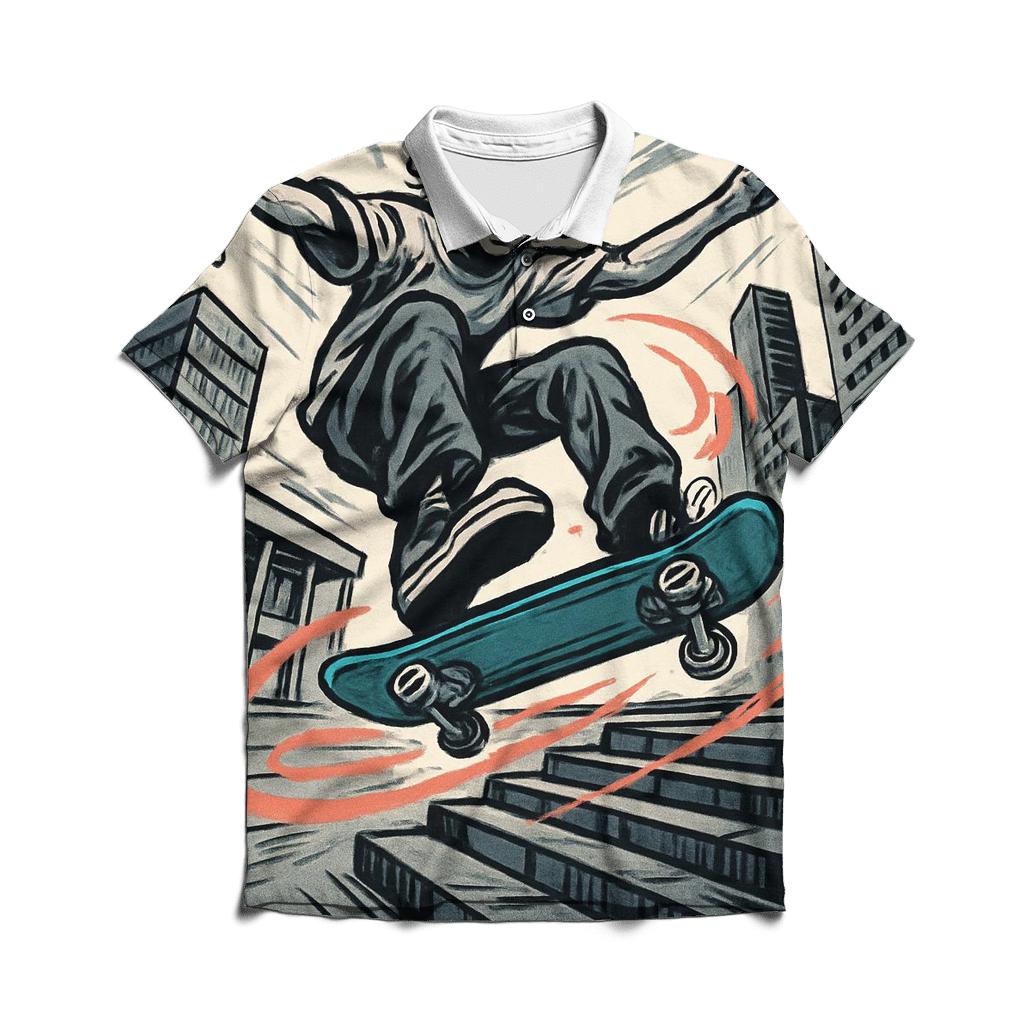 Urban Freestyle Skateboarding Lines classic pique polos