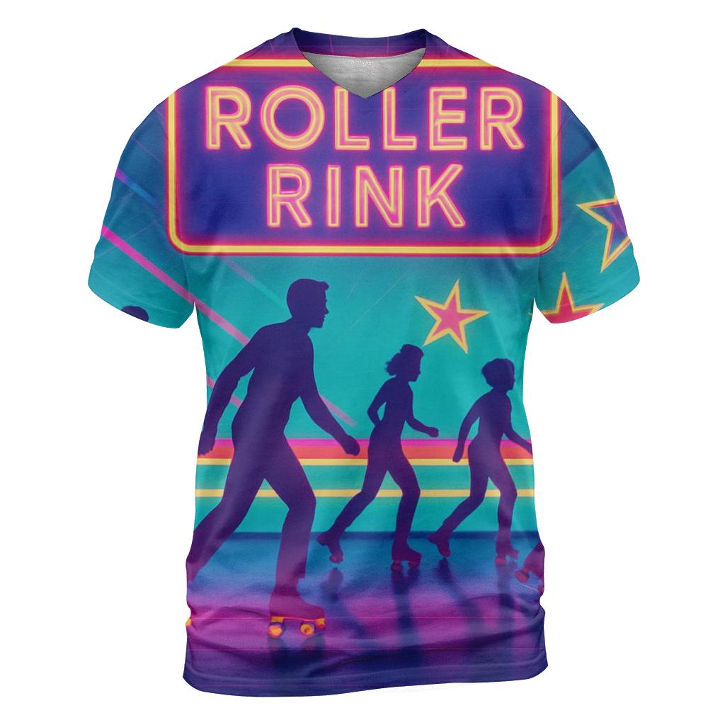 Neon Roller Rink Nights statement graphic shirts