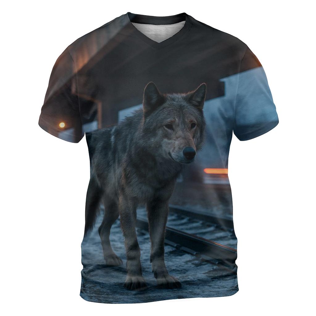 Urban Overpass Lone Wolf artistic all-over print tops