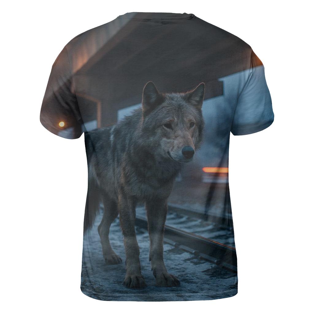 Urban Overpass Lone Wolf artistic all-over print tops