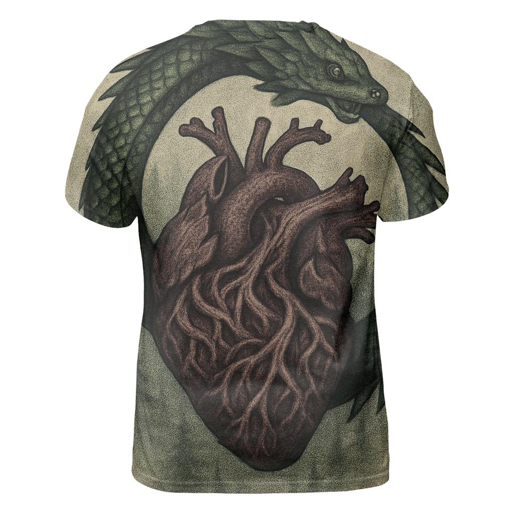Forest Heartbeat Ouroboros artistic all-over print tops
