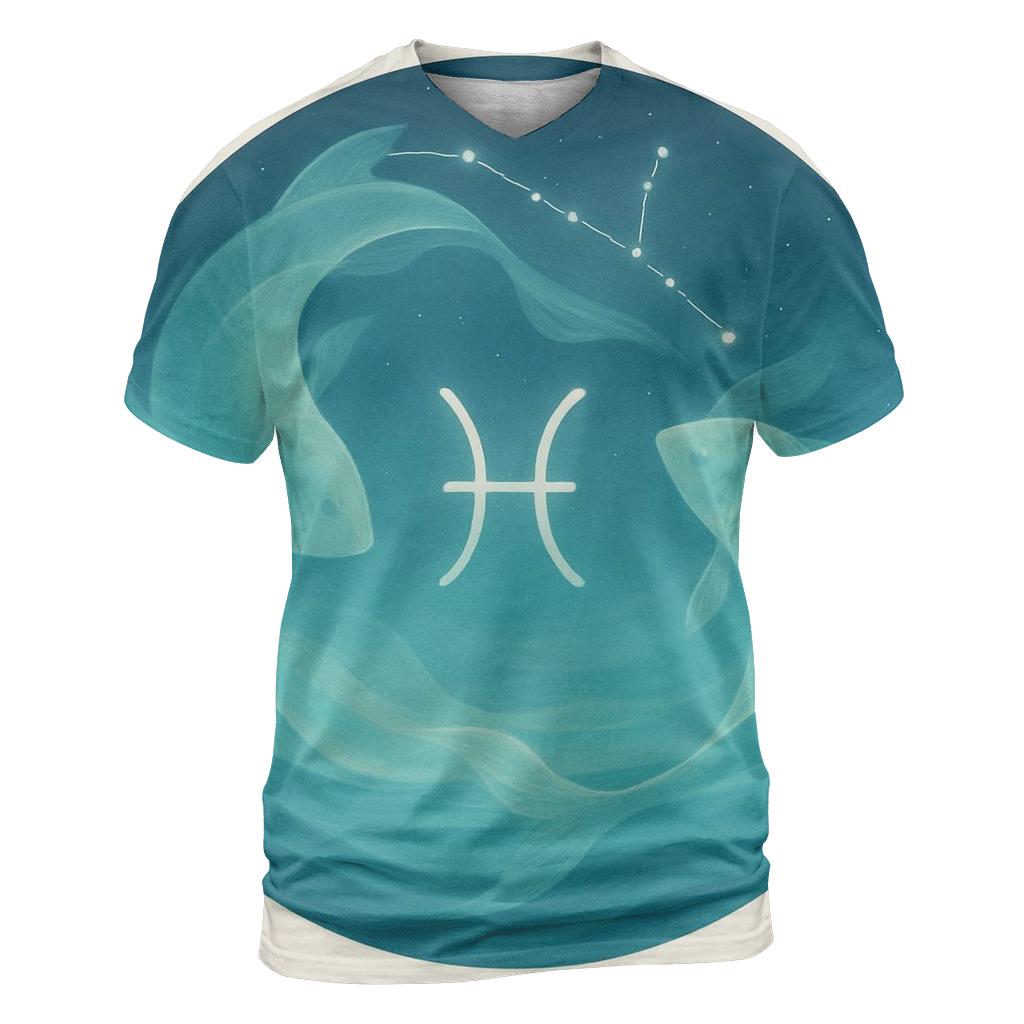 Pisces Tidal Constellation Dream creative print fashion shirts