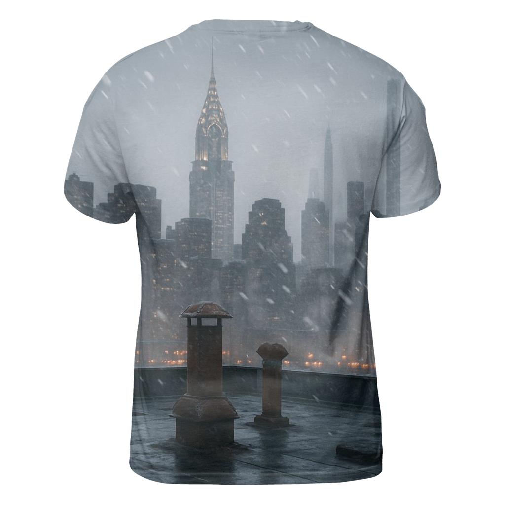 Snow Squall Over Midtown From Queens Rooftop custom all-over print shirts