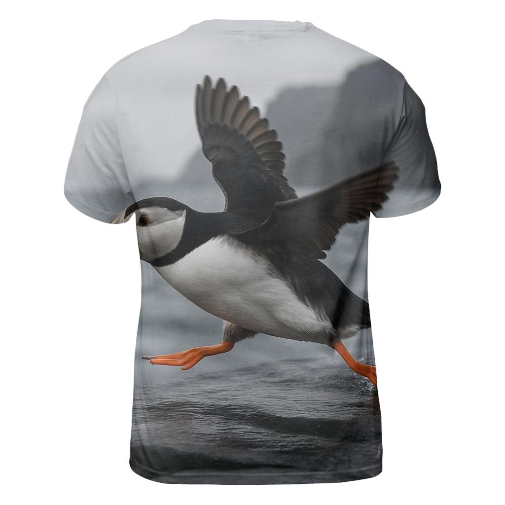 Sea Cliff Puffin Launch vibrant all-over design tees