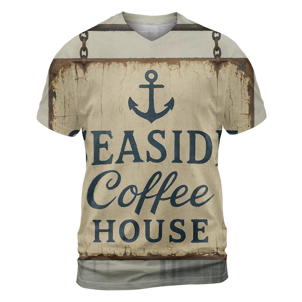 Old Harbor Coffee House Signboard designer pattern shirts