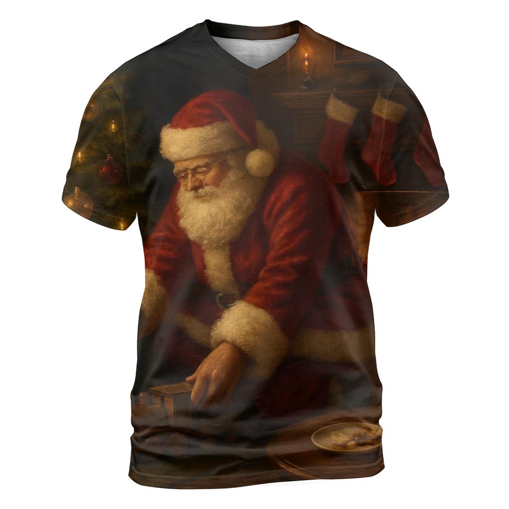 Midnight Santa Visit By The Hearth custom all-over print shirts