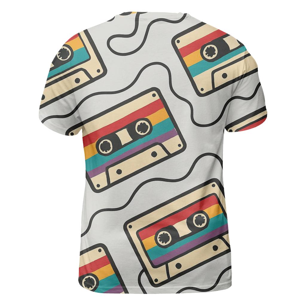 Cassette Rainbow Waves unique graphic print tees