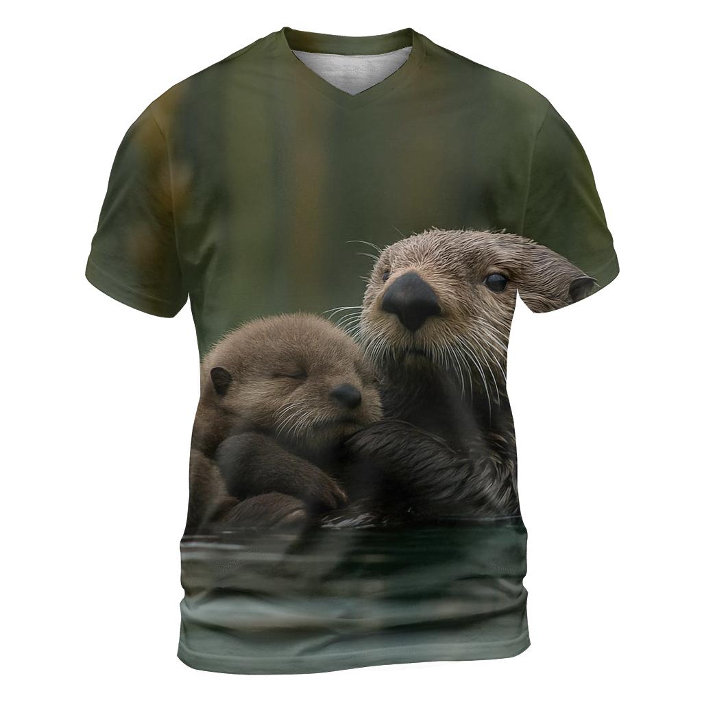 Kelp Forest Sea Otter Cradle statement graphic shirts