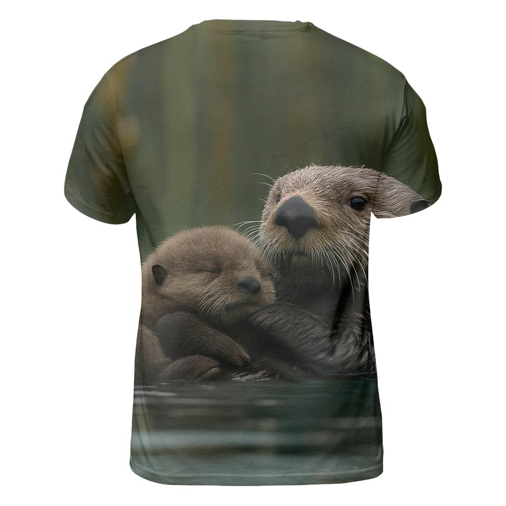 Kelp Forest Sea Otter Cradle statement graphic shirts