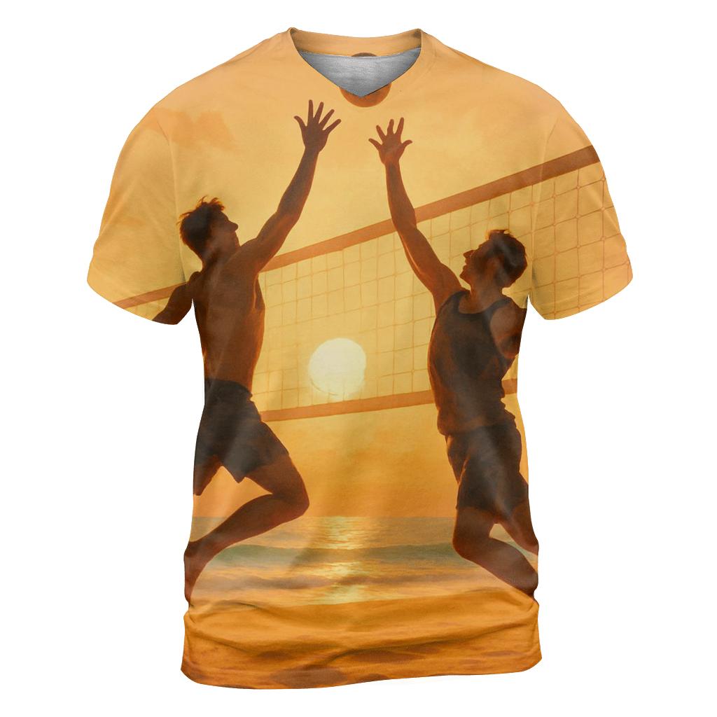 Sunrise Beach Volleyball Duel creative print fashion shirts
