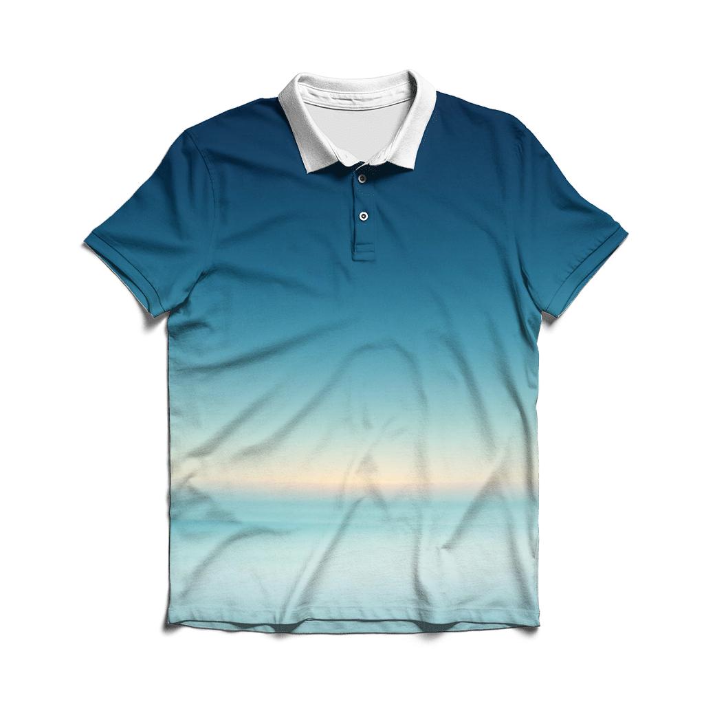Glacial Dawn Horizon embroidered polo tops