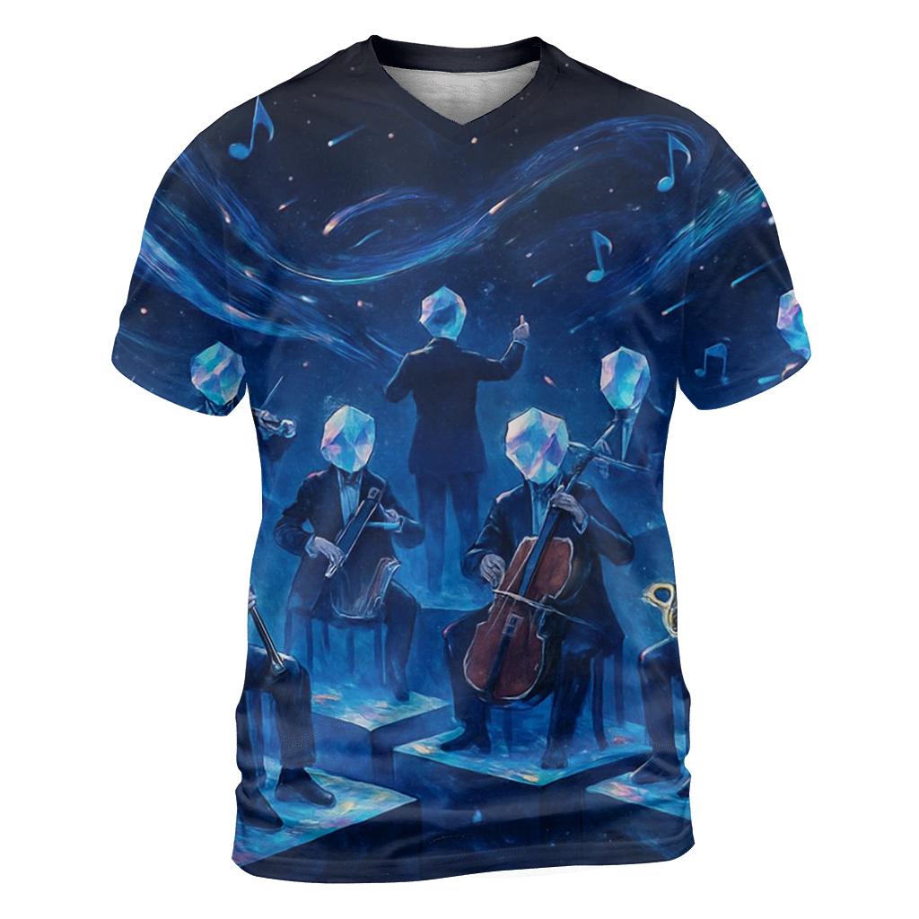 Crystal Headed Orchestra vibrant all-over design tees