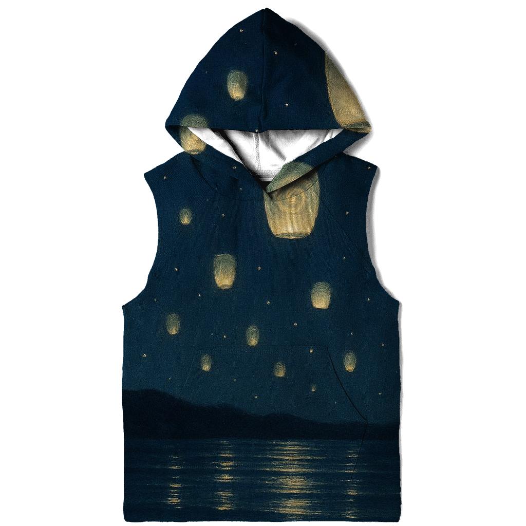 Celestial Drift Lanterns embroidered hoodies
