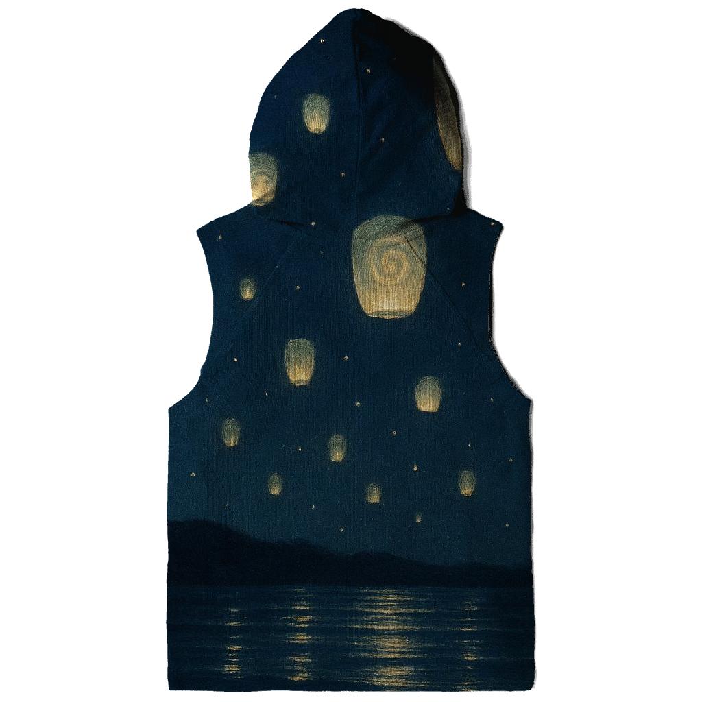 Celestial Drift Lanterns embroidered hoodies
