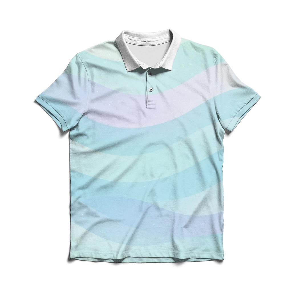 Pastel Opal Shimmer Wave casual sports polo shirts