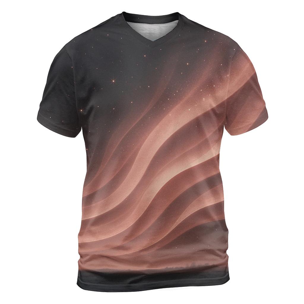 Rose Quartz Glam Aurora vibrant all-over design tees