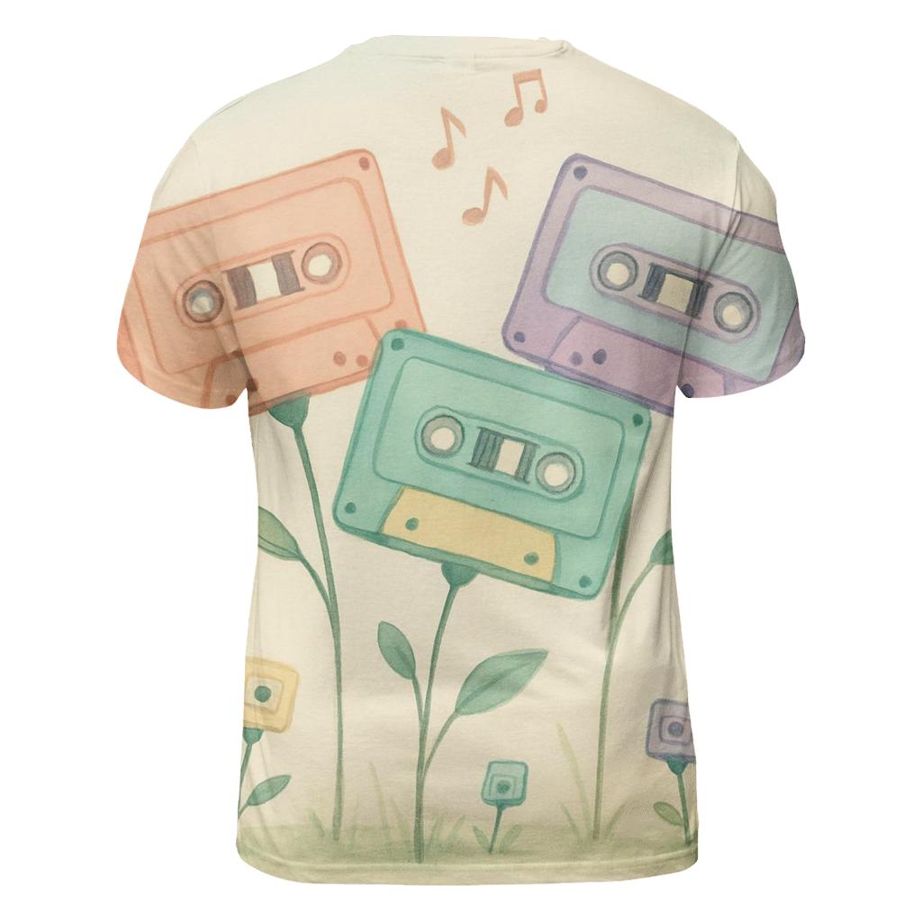 Pastel Cassette Garden unique graphic print tees