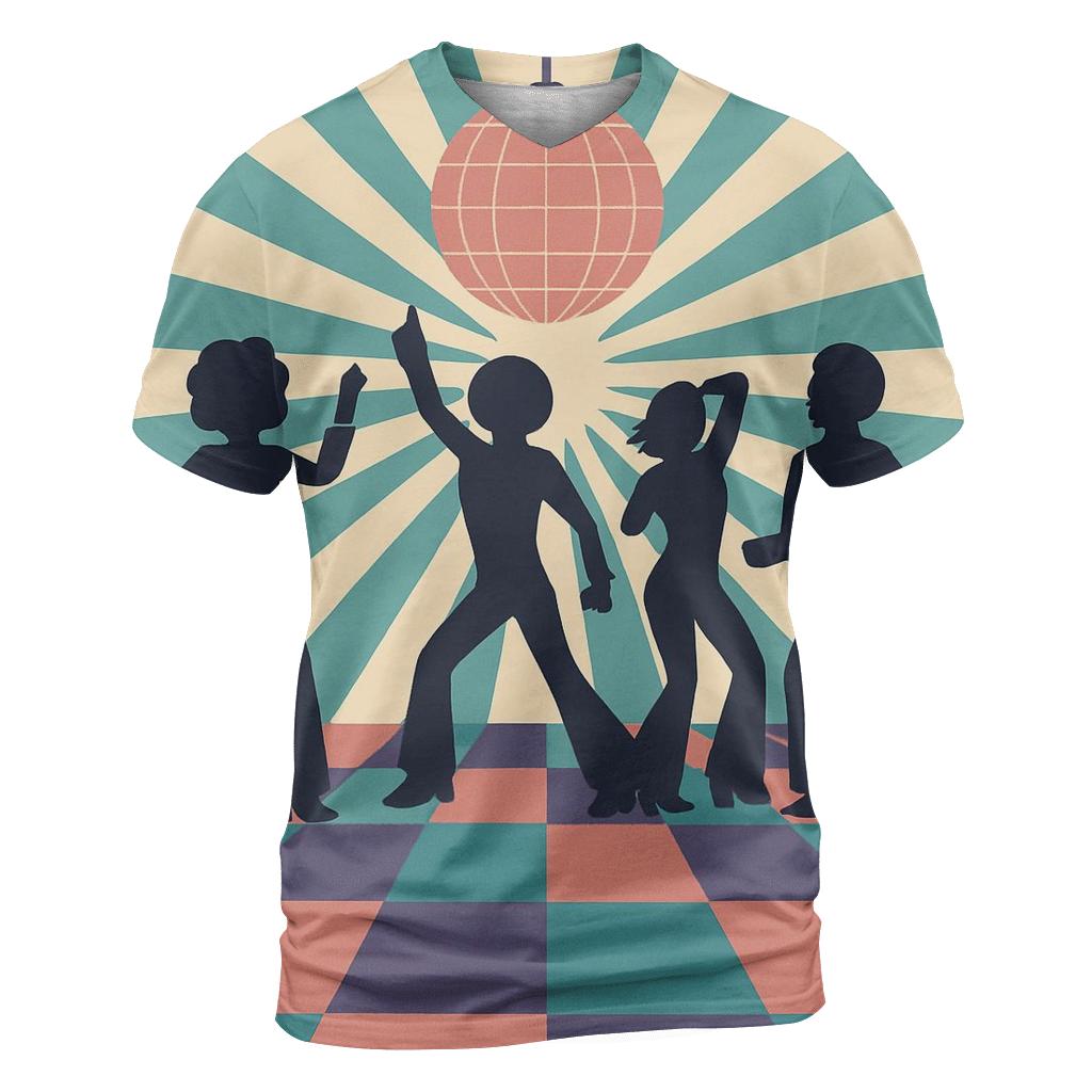 Groovy Checkerboard Dancefloor creative print fashion shirts