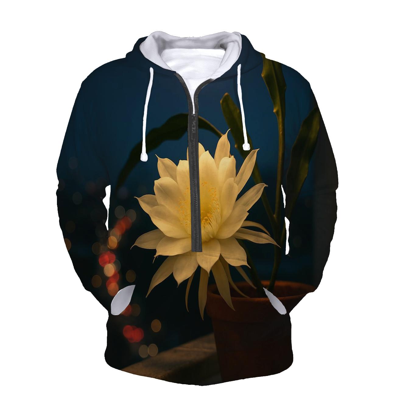Night Blooming Cereus In Urban Balcony Glow hoodies fashion