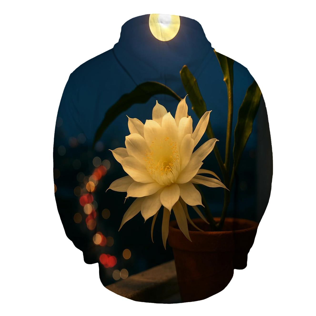 Night Blooming Cereus In Urban Balcony Glow hoodies fashion