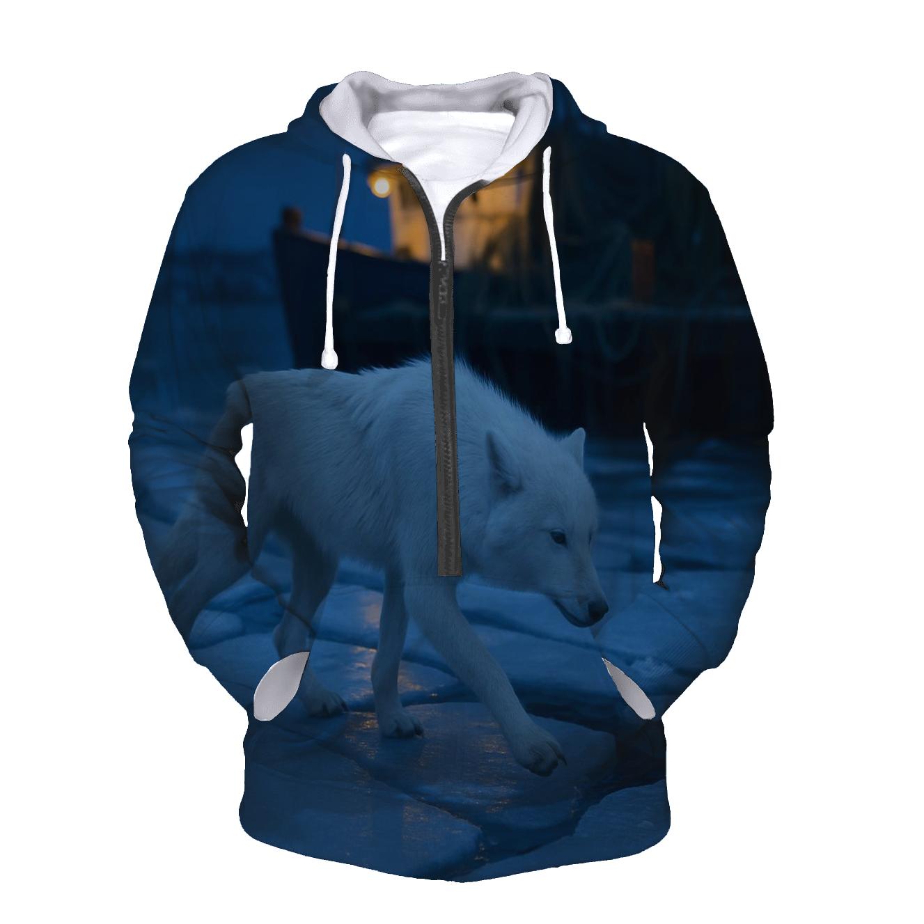 Harbor Ice Wolf Crossing zip-up hoodies