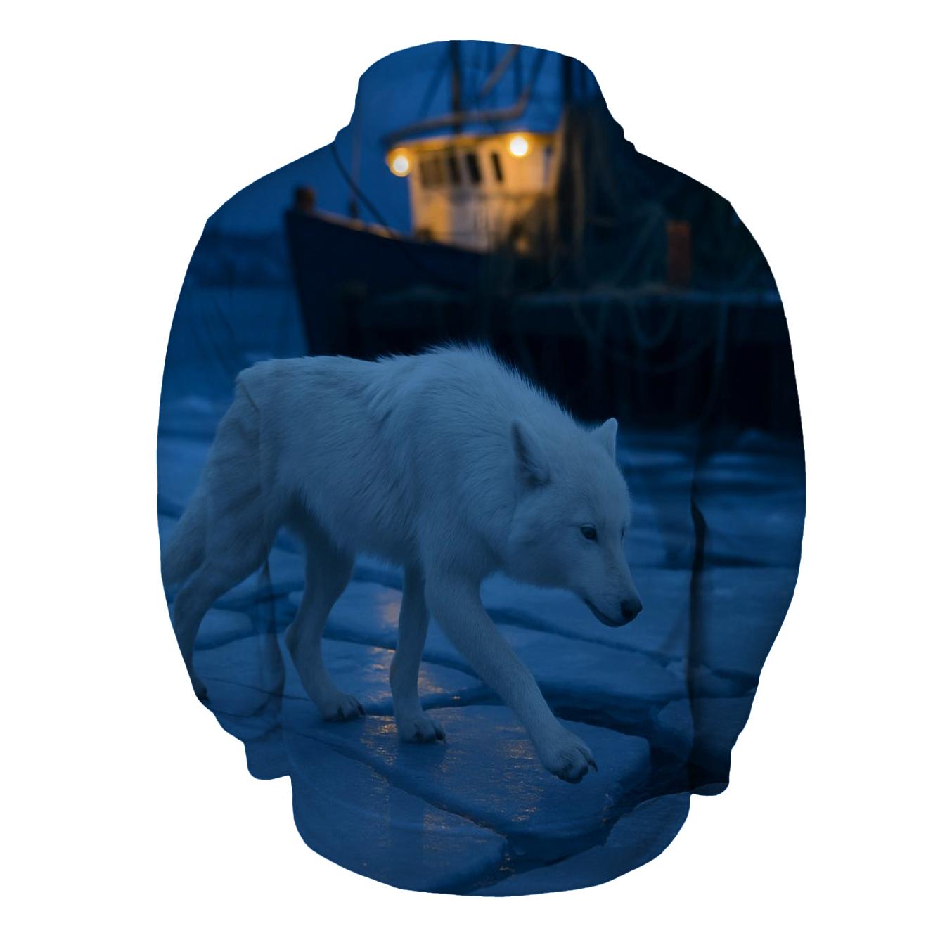 Harbor Ice Wolf Crossing zip-up hoodies