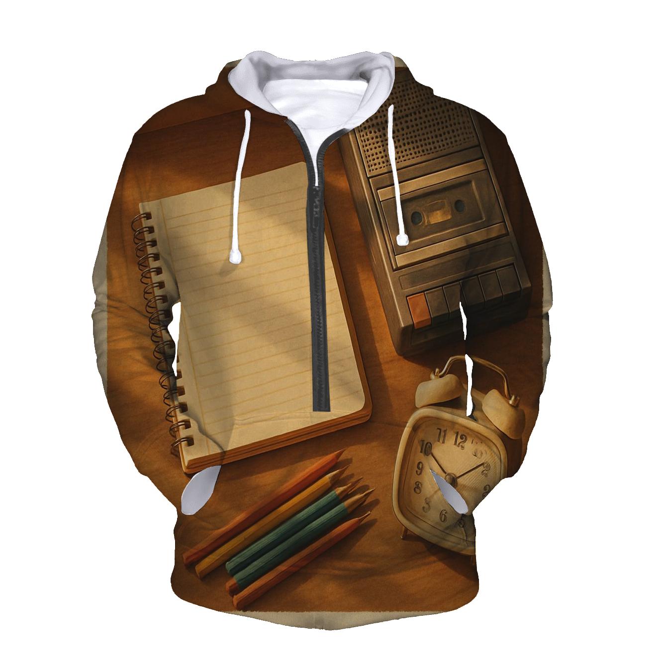 Vintage Homework Desk Study Scene printed hoodies