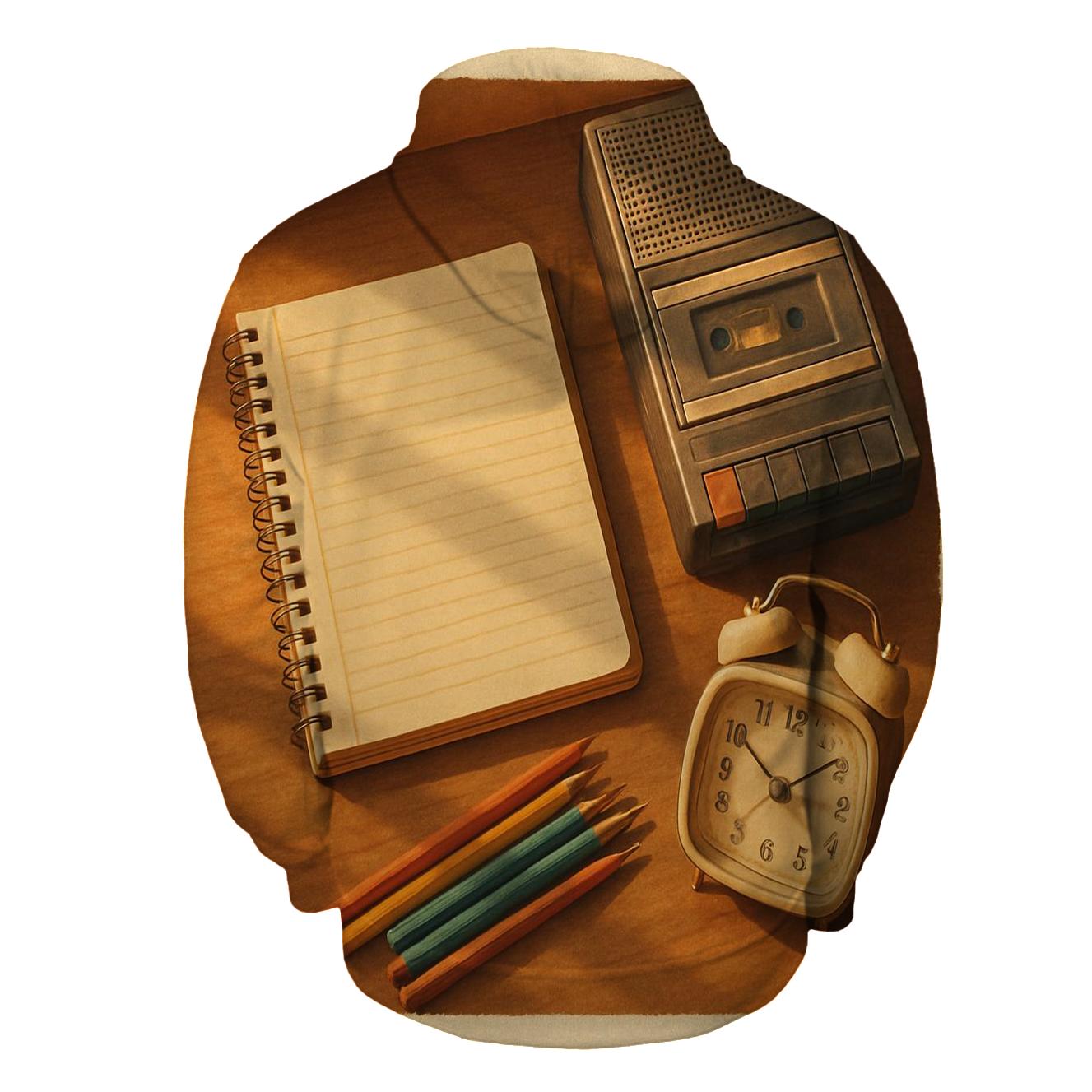 Vintage Homework Desk Study Scene printed hoodies