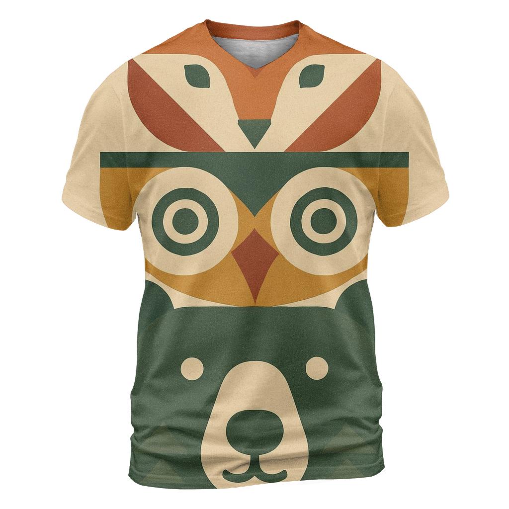 Geometric Animal Totems designer pattern shirts