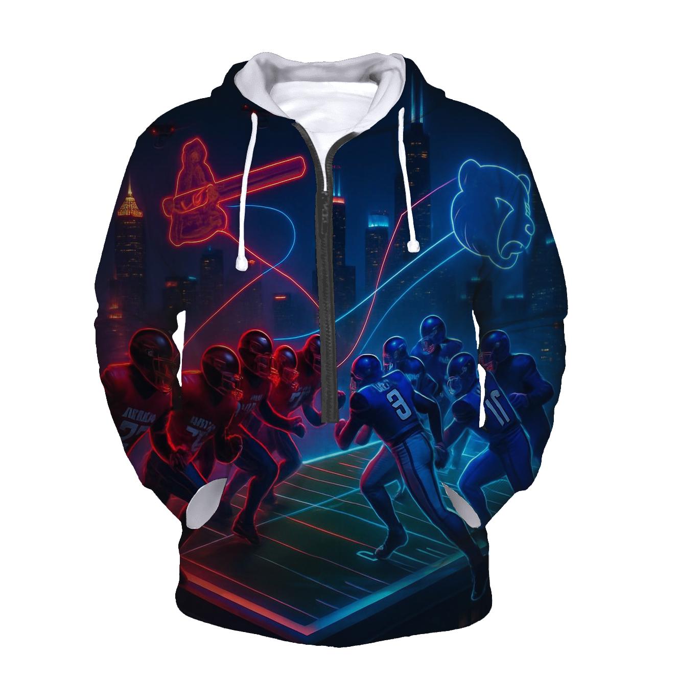 Skyline Blitz Atlanta Vs Chicago Gridiron printed hoodies