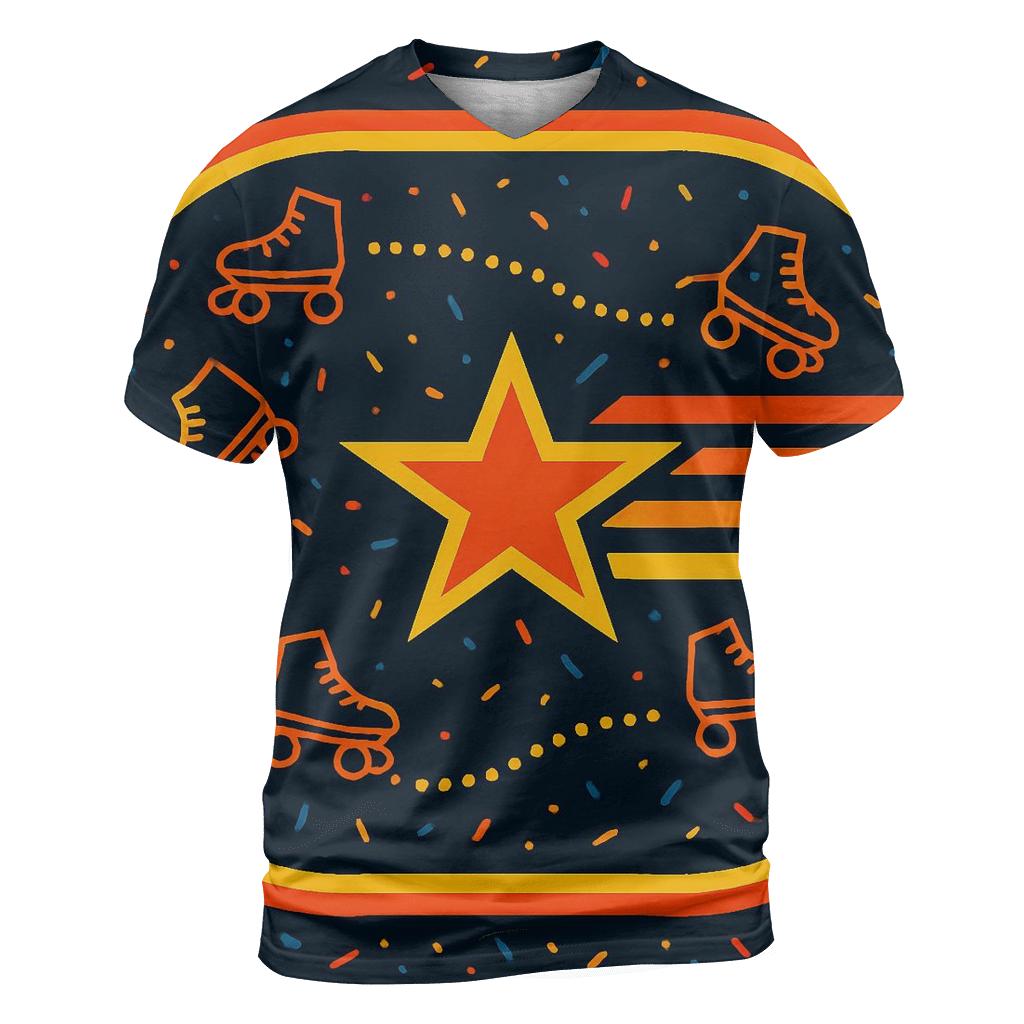 Retro Roller Skate Rink Glow designer pattern shirts
