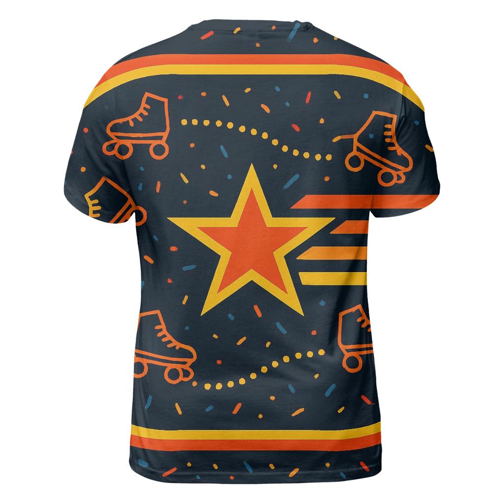 Retro Roller Skate Rink Glow designer pattern shirts