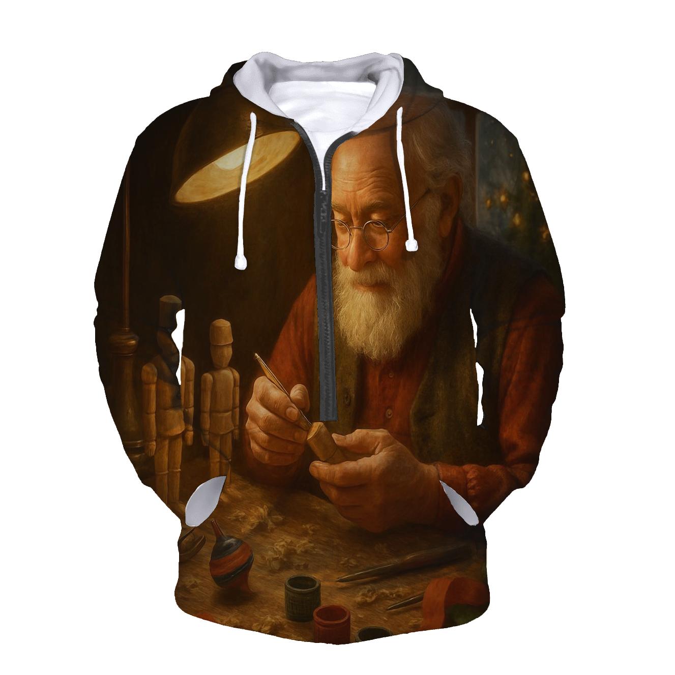 The Old Wooden Toymakers Christmas Bench premium hoodies