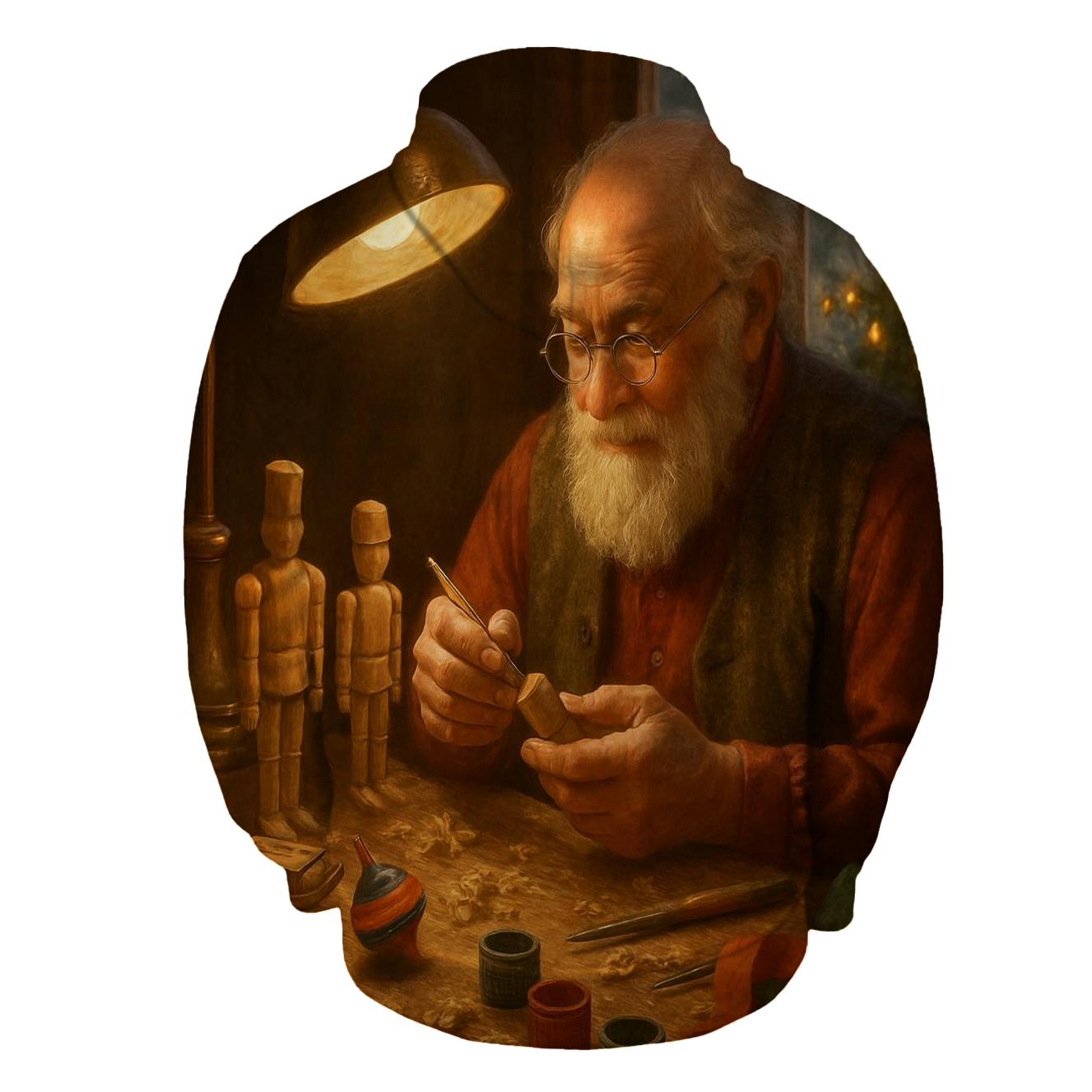 The Old Wooden Toymakers Christmas Bench premium hoodies