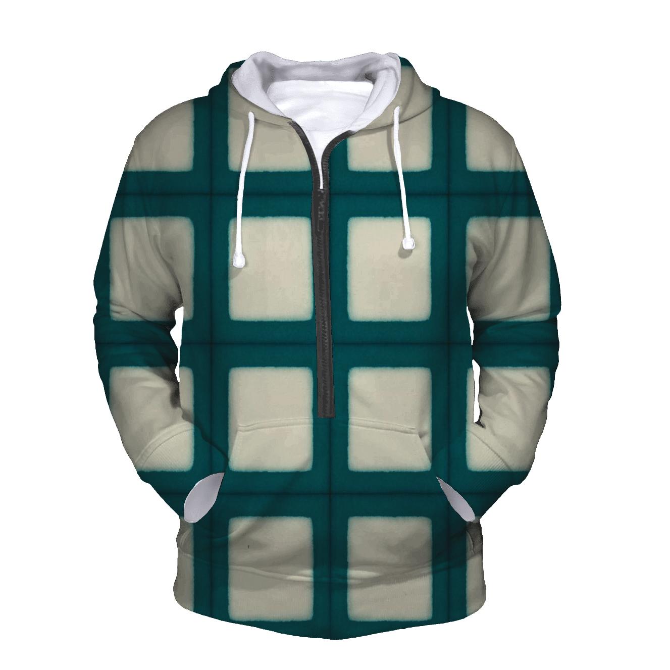 Teal Itajime Window Grid hoodies fashion