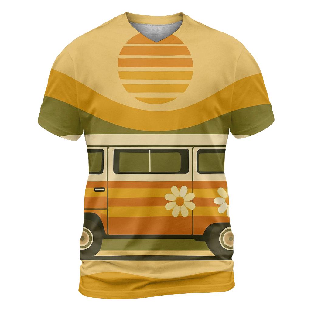 Groove Bus Road Trip Scene artistic all-over print tops