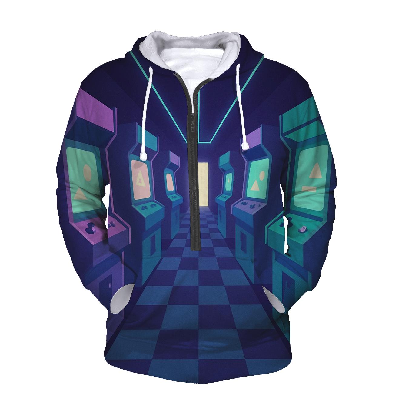 Vaporwave Arcade Hall heavyweight hoodies