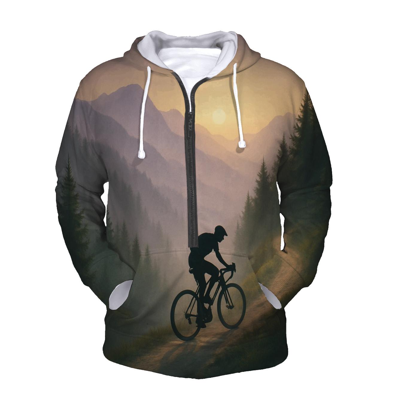 Mountain Trail Cycling Escape embroidered hoodies
