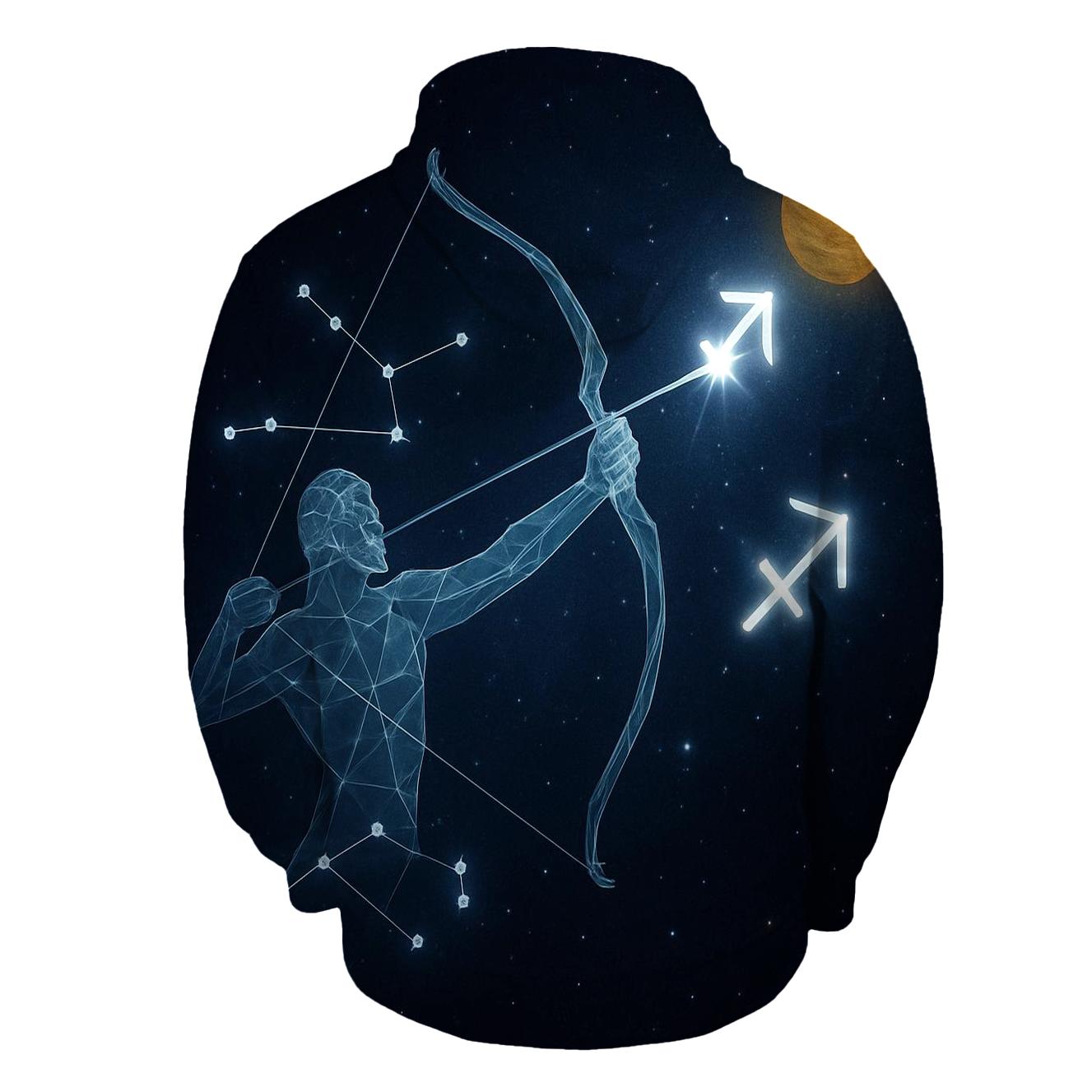 Sagittarius Cosmic Archer Trajectory graphic hoodies