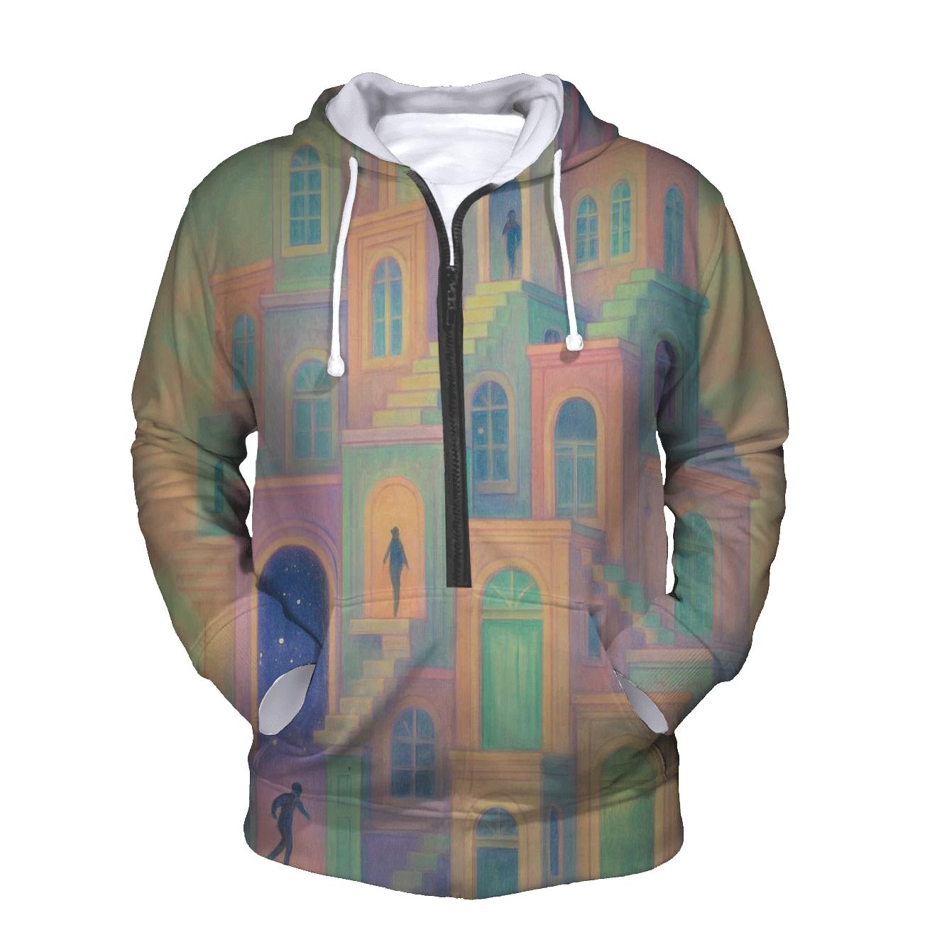 Mismatched Doorway City zip-up hoodies
