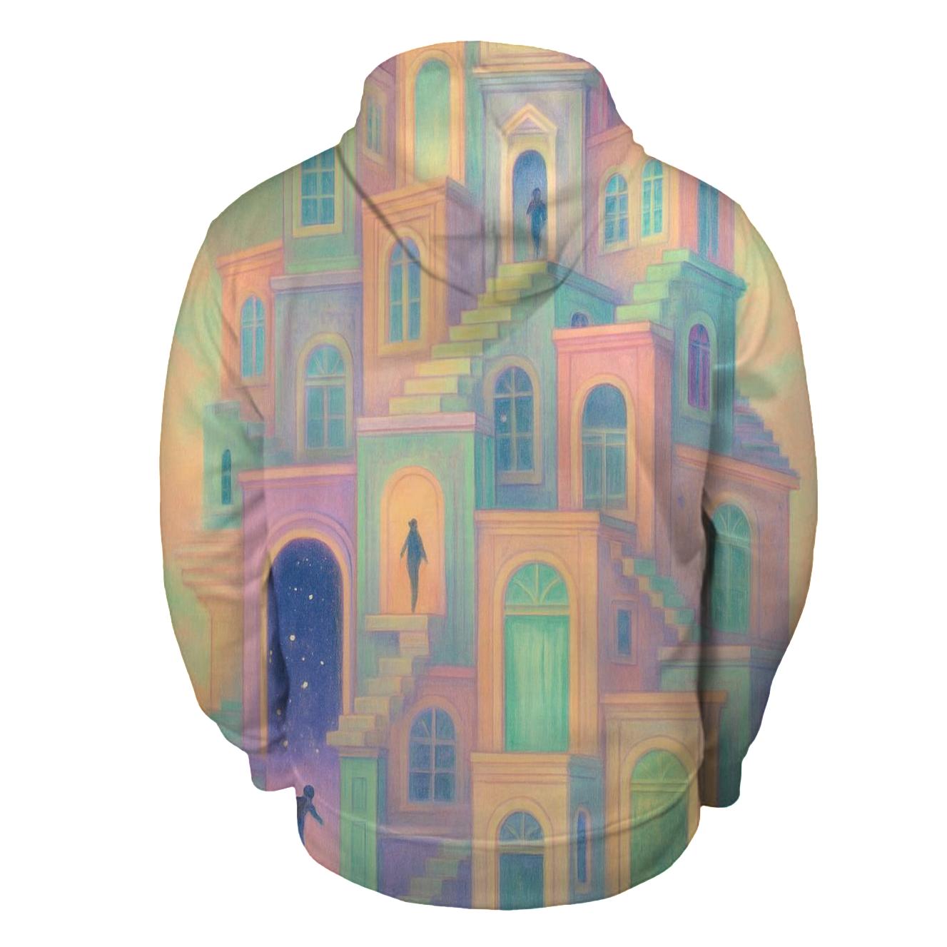 Mismatched Doorway City zip-up hoodies