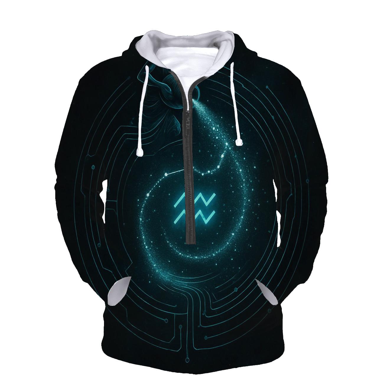 Aquarius Celestial Water Circuit graphic hoodies