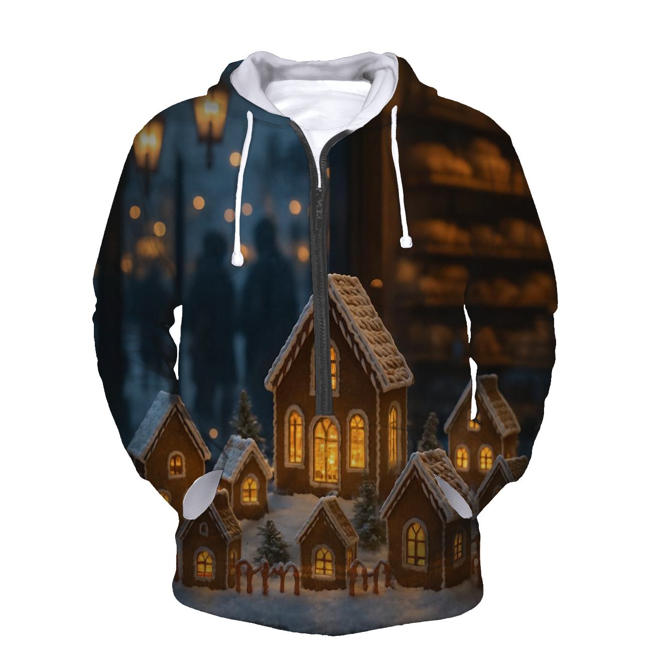 Gingerbread Street In The Bakers Window zip-up hoodies