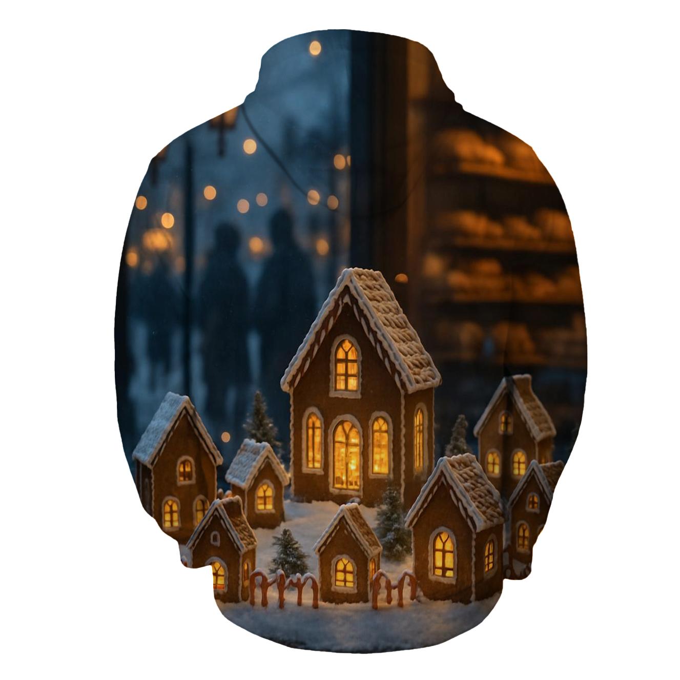Gingerbread Street In The Bakers Window zip-up hoodies