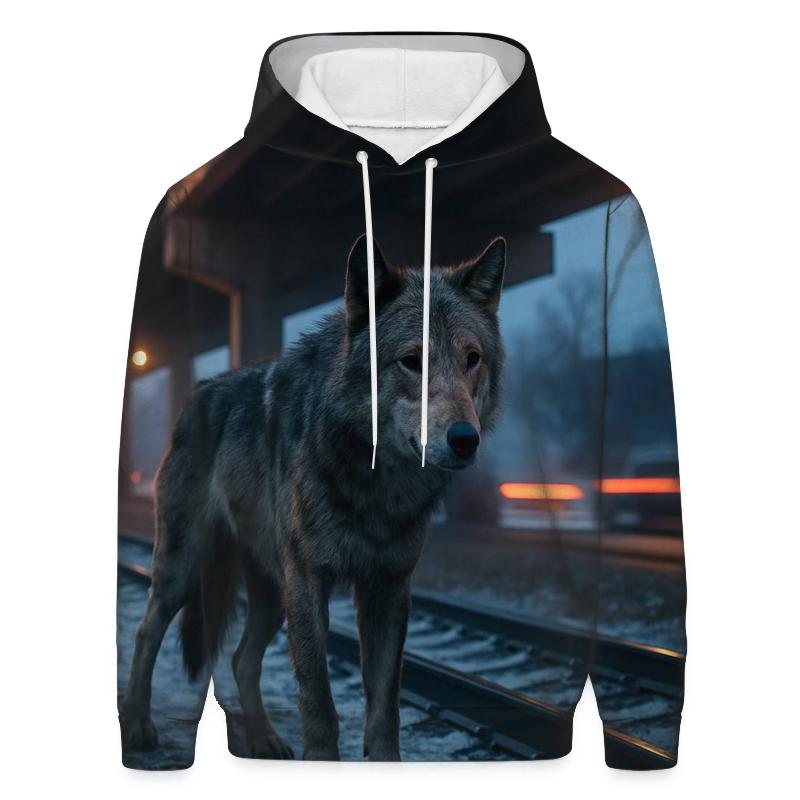 Urban Overpass Lone Wolf embroidered hoodies