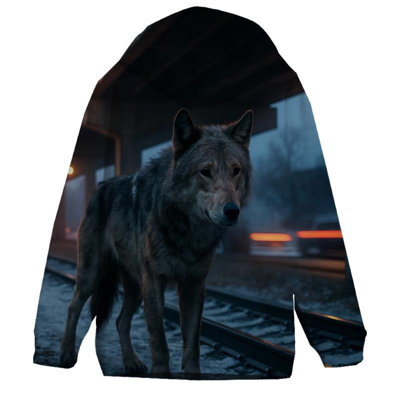 Urban Overpass Lone Wolf embroidered hoodies