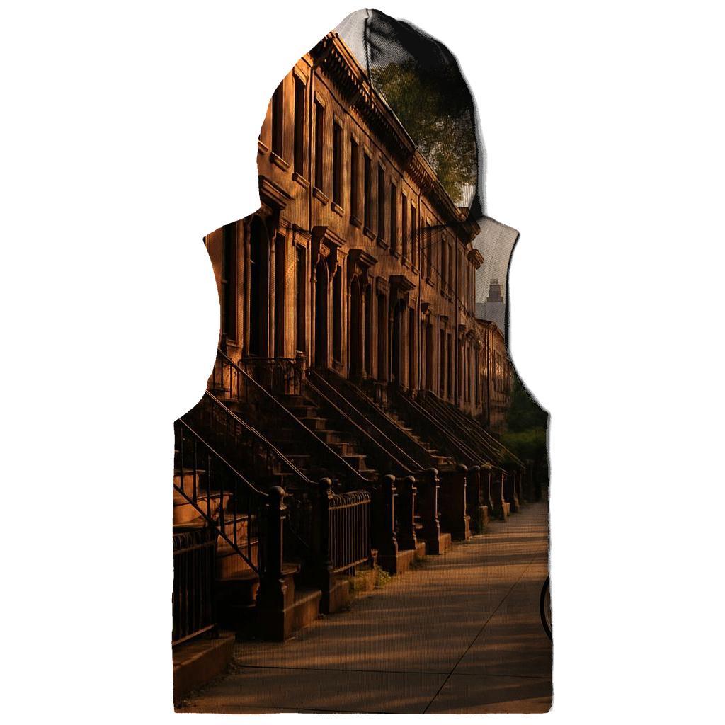 Brooklyn Brownstone Block With Distant Skyline Glimpses hoodie styles