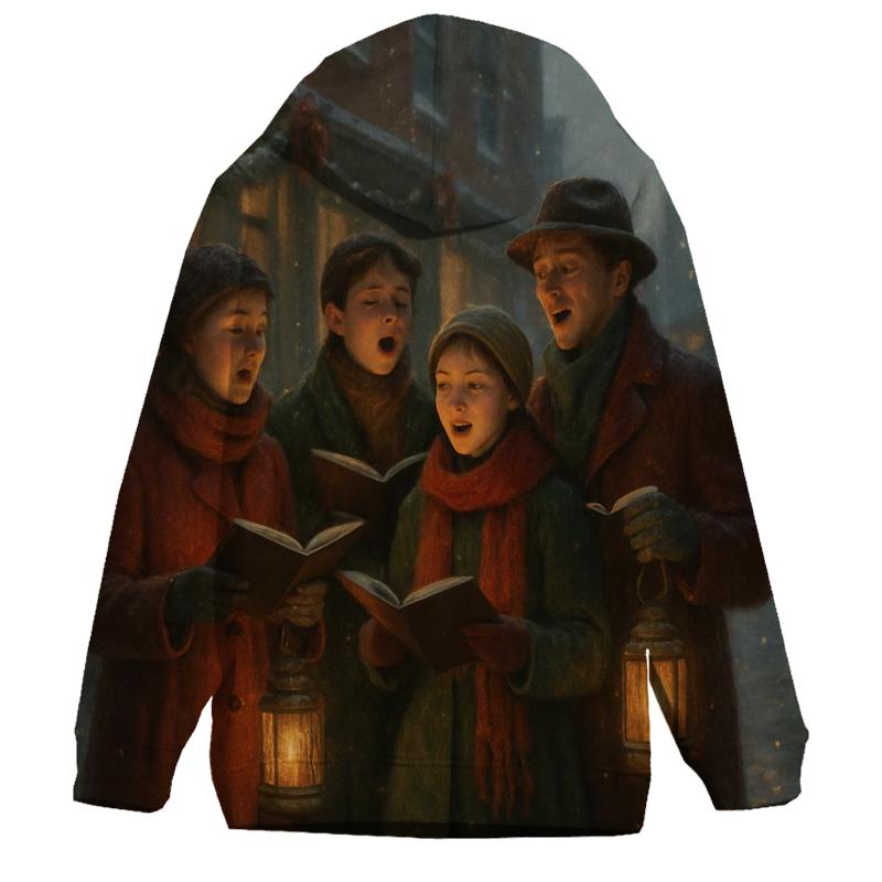 Candlelit Carolers On The Snowy Corner graphic hoodies