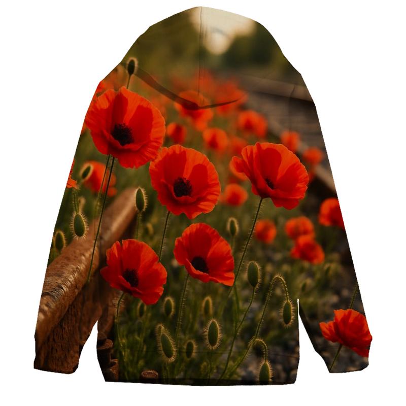 Wild Poppies Along Abandoned Railway custom hoodies