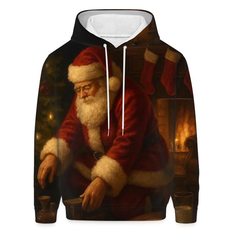 Midnight Santa Visit By The Hearth heavyweight hoodies
